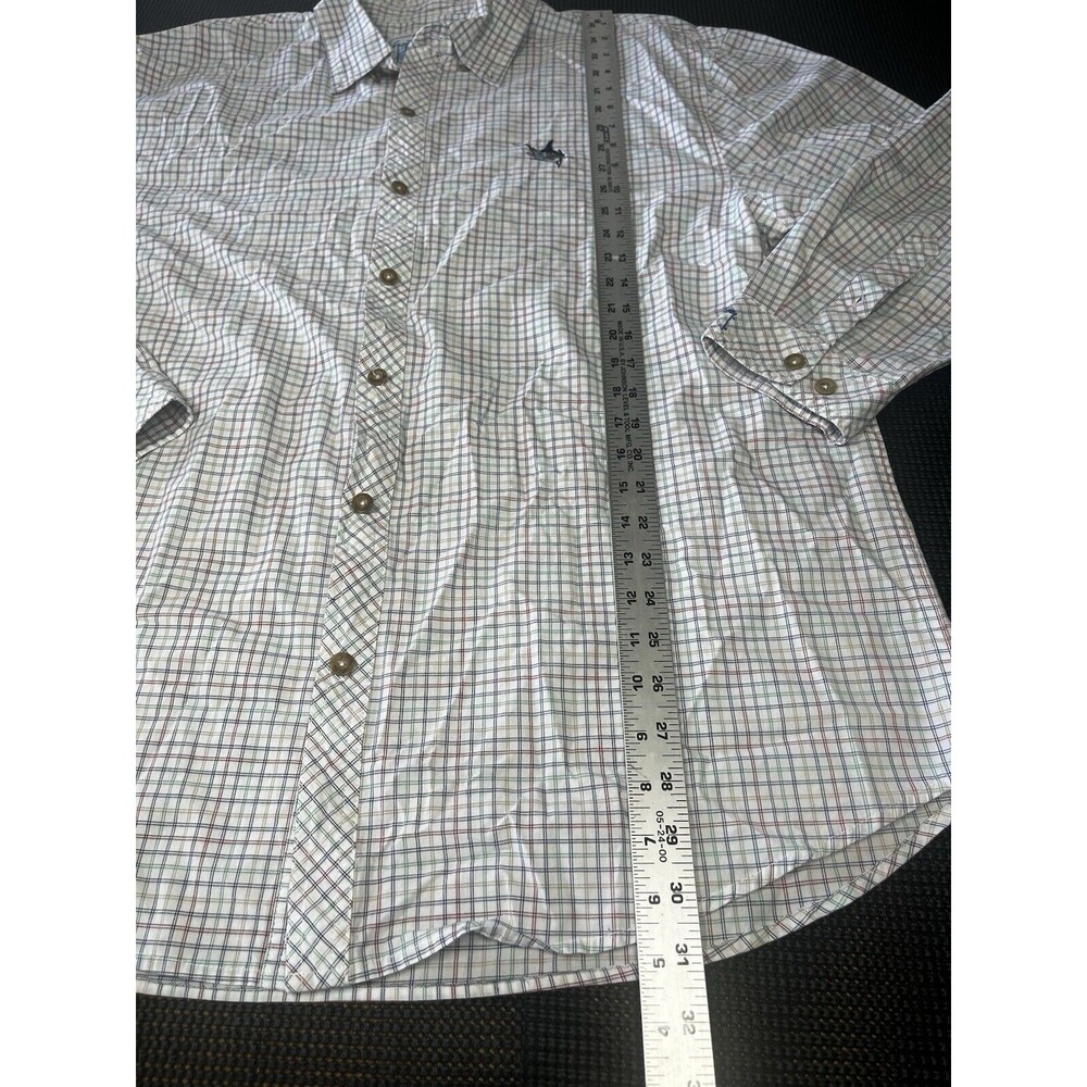 AFTCO Guy Harvey Shirt Mens 2XL Multicolor Plaid Long Sleeve Button‎ Down Shirt - Picture 3 of 5
